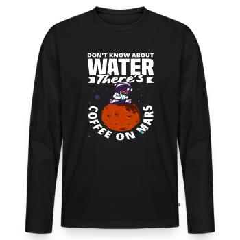 Coffee Lover Mars Discovery Adventure - Men's Premium Organic Long Sleeve Shirt - black - Front - Nico (187cm)