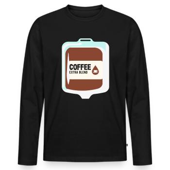 Coffee Lover Extra Blend Design - Men's Premium Organic Long Sleeve Shirt - black - Front - Nico (187cm)