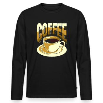 Coffee Lover Cup Coffee Vintage - T-shirt manches longues Premium bio Homme - noir - Devant - Nico (187cm)