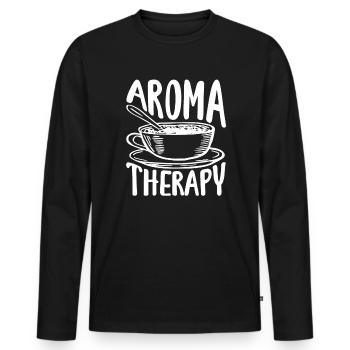Aromatherapie Für Kaffee Liebhaber - Männer Premium Bio Langarmshirt - Schwarz - Vorne - Nico (187cm)