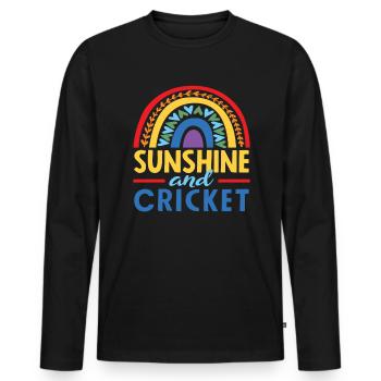 Sunbeams and cricketers - Men's Premium Organic Long Sleeve Shirt - black - Front - Nico (187cm)