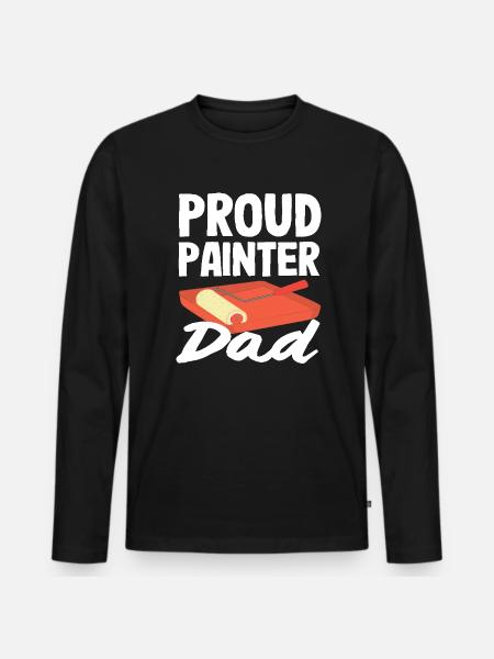 Proud painter dad - Men's Premium Organic Long Sleeve Shirt - black