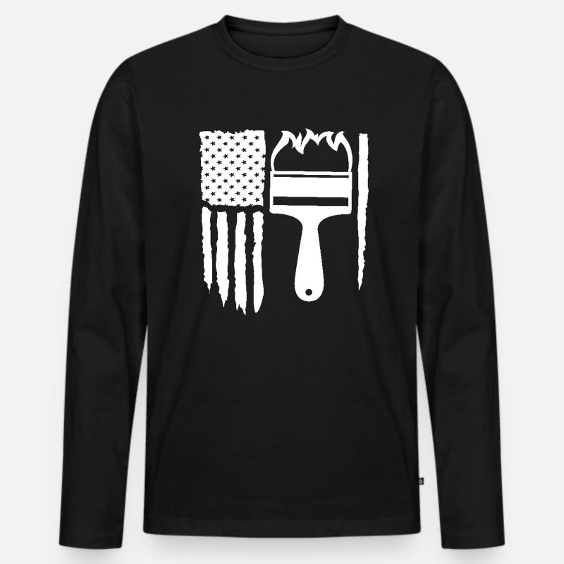 Painter Flag Brush Creativity - Men's Premium Organic Long Sleeve Shirt - black