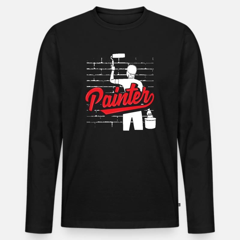 Painter Wall Art Creativity - Men's Premium Organic Long Sleeve Shirt - black