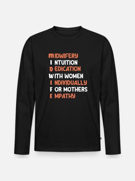 Midwife Intuition Education Women - Men's Premium Organic Long Sleeve Shirt - black