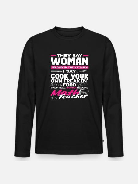 Math Teacher Math Gift - Men's Premium Organic Long Sleeve Shirt - black