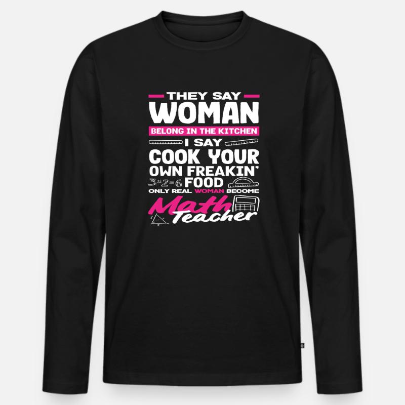 Math Teacher Math Gift - Men's Premium Organic Long Sleeve Shirt - black