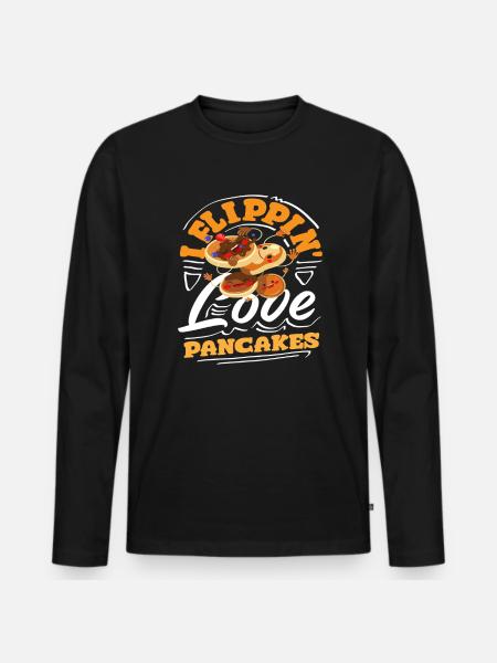 J’adore retourner les crêpes - T-shirt manches longues Premium bio Homme - noir