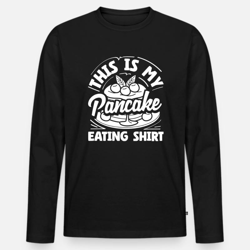 Das Ist Mein Pancake Genuss - Männer Premium Bio Langarmshirt - Schwarz