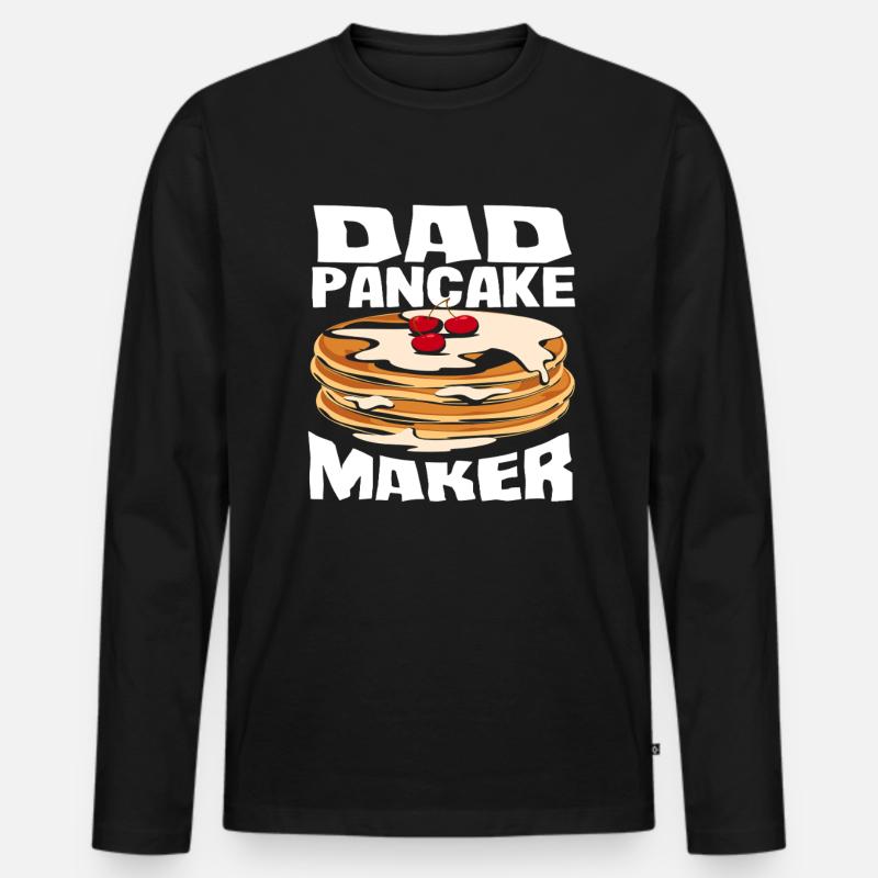 Pancakes Dad Pancake Maker - Männer Premium Bio Langarmshirt - Schwarz