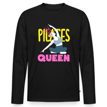 La reine du Pilates pour les fans de fitness - T-shirt manches longues Premium bio Homme - noir - Devant - Nico (187cm)