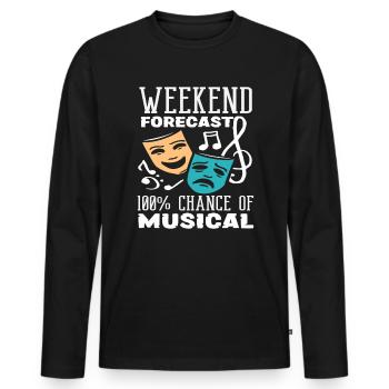 Musical Lover: Wochenende Prognose Musical - Männer Premium Bio Langarmshirt - Schwarz - Vorne - Nico (187cm)