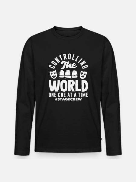 Musical Liebhaber: Controlling The World - Männer Premium Bio Langarmshirt - Schwarz