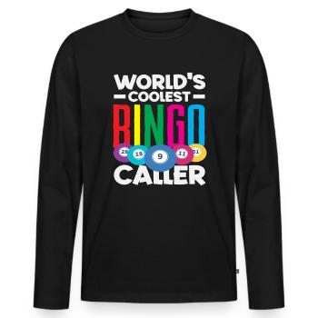 Bingo Spieler Weltbester Ansager - Männer Premium Bio Langarmshirt - Schwarz - Vorne - Nico (187cm)