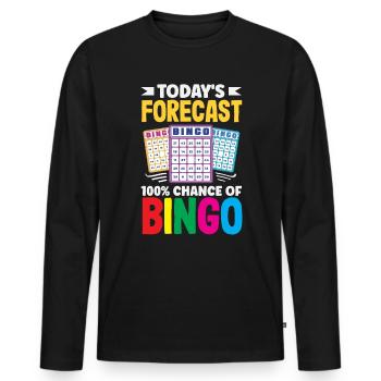100 % de chances de prédiction de bingo - T-shirt manches longues Premium bio Homme - noir - Devant - Nico (187cm)