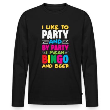 Ich Feier Und Mit Bingo Und Bier - Männer Premium Bio Langarmshirt - Schwarz - Vorne - Nico (187cm)