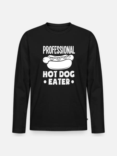 Professional Hot Dog Lover - Men's Premium Organic Long Sleeve Shirt - black