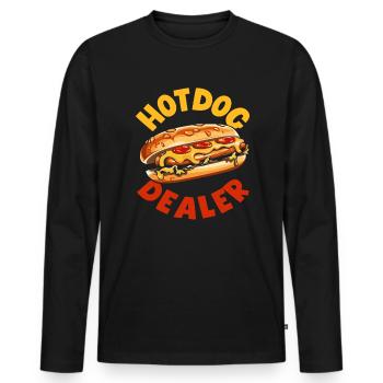 Hot Dog Dealer for Hot Dog Lover - Men's Premium Organic Long Sleeve Shirt - black - Front - Nico (187cm)