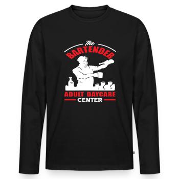 Der Barkeeper Erwachsene Tagespflege Center - Männer Premium Bio Langarmshirt - Schwarz - Vorne - Nico (187cm)