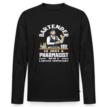 Barkeeper Ist Ein Apotheker Mit Begrenztem - Männer Premium Bio Langarmshirt - Schwarz - Vorne - Nico (187cm)
