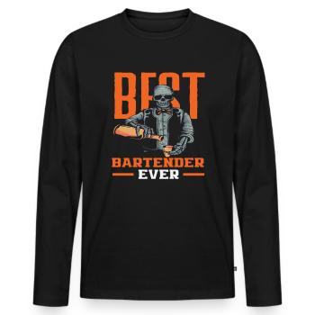 Best bartender of all time - Men's Premium Organic Long Sleeve Shirt - black - Front - Nico (187cm)