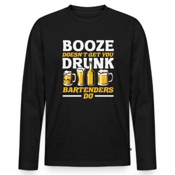 L’alcool ne vous rend pas ivres les barmans - T-shirt manches longues Premium bio Homme - noir - Devant - Nico (187cm)