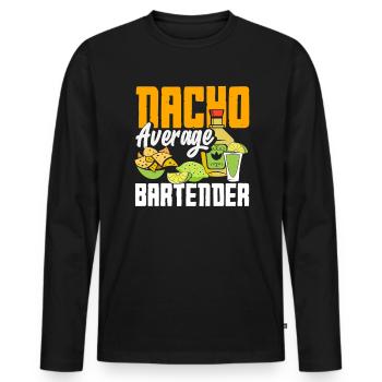 Nacho Average Barkeeper Spruch Design - Männer Premium Bio Langarmshirt - Schwarz - Vorne - Nico (187cm)