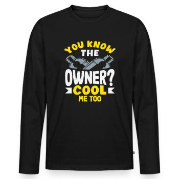 Vous connaissez le propriétaire ? Barman cool - T-shirt manches longues Premium bio Homme - noir - Devant - Nico (187cm)