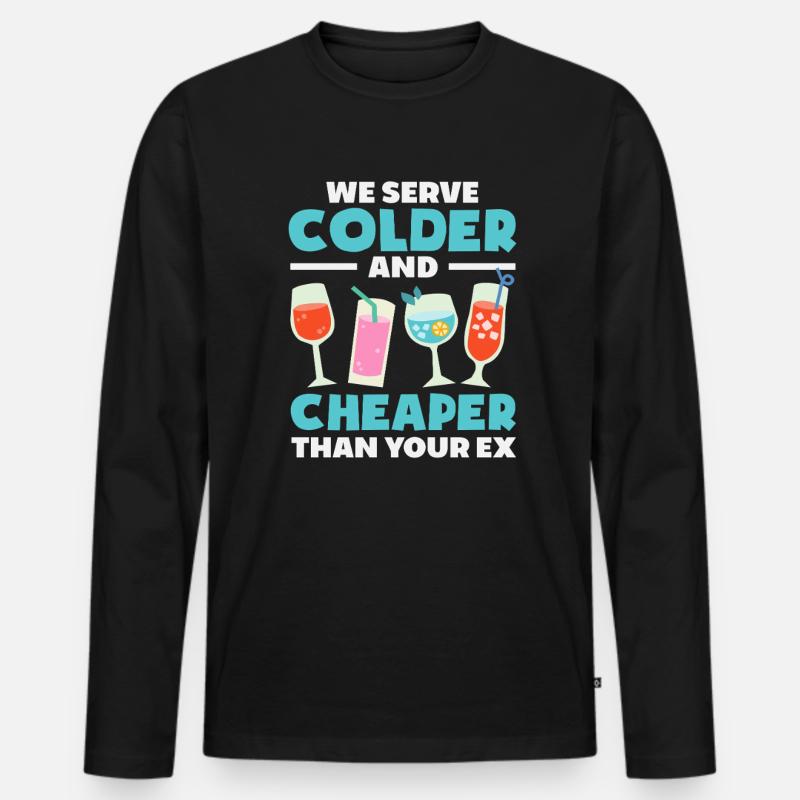Bartender We serve colder - Men's Premium Organic Long Sleeve Shirt - black