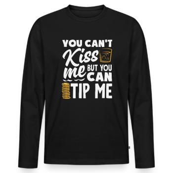 Du Kannst Mich Nicht Küssen Aber Du Kannst Mich - Männer Premium Bio Langarmshirt - Schwarz - Vorne - Nico (187cm)