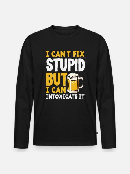 Bartender can't fix stupidly, but - Men's Premium Organic Long Sleeve Shirt - black