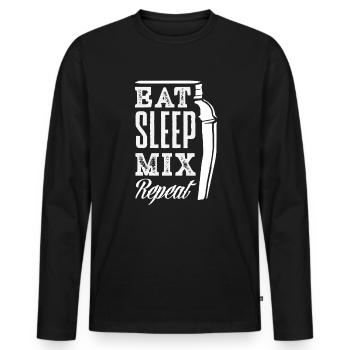 Eat Sleep Mix Repeat Barkeeper Lebensstil - Männer Premium Bio Langarmshirt - Schwarz - Vorne - Nico (187cm)