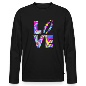 L’amour pour les barmans avec le design shaker - T-shirt manches longues Premium bio Homme - noir - Devant - Nico (187cm)