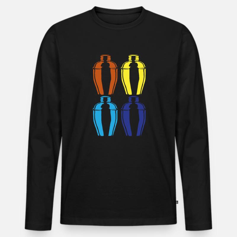 Bunte Shaker Kunst Für Barkeeper - Männer Premium Bio Langarmshirt - Schwarz