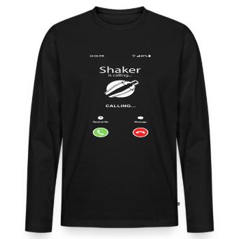Shaker Ruft An Lustiger Barkeeper Spruch - Männer Premium Bio Langarmshirt - Schwarz - Vorne - Nico (187cm)