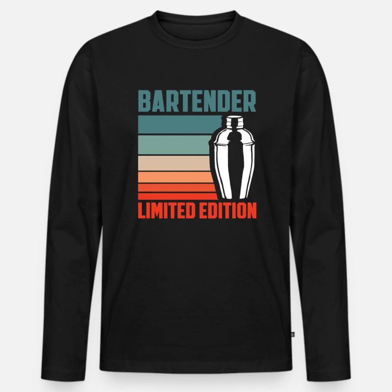 Bartender Limitierte Edition - Männer Premium Bio Langarmshirt - Schwarz