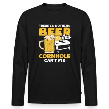 Cornhole Liebhaber Bier Und Cornhole Spaß - Männer Premium Bio Langarmshirt - Schwarz - Vorne - Nico (187cm)