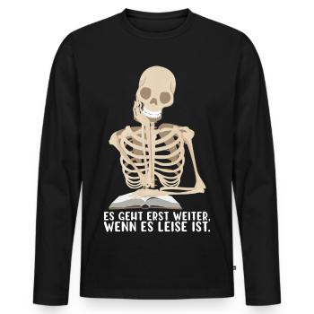 Lehrer - Männer Premium Bio Langarmshirt - Schwarz - Vorne - Nico (187cm)