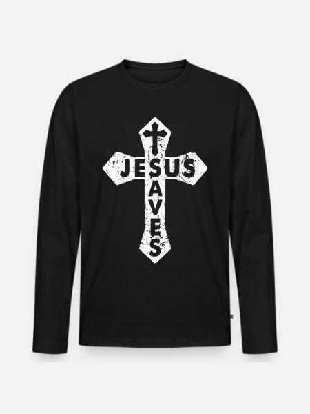 Jésus Christ - T-shirt manches longues Premium bio Homme - noir