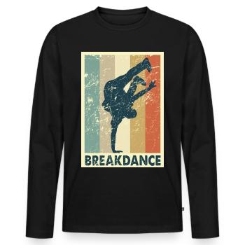 break dance - T-shirt manches longues Premium bio Homme - noir - Devant - Nico (187cm)