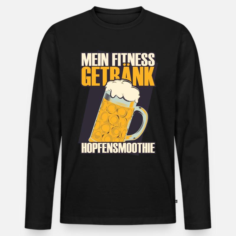 Bier Sprüche - Männer Premium Bio Langarmshirt - Schwarz