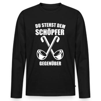 Du stehst den Schöpfer gegenüber Koch Köche Kochen - Männer Premium Bio Langarmshirt - Schwarz - Vorne - Nico (187cm)