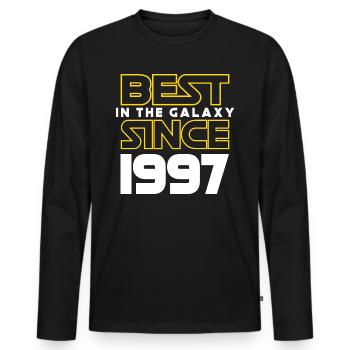 Best of the Galaxy 1997 25 Jahre Jubiläum - Männer Premium Bio Langarmshirt - Schwarz - Vorne - Nico (187cm)