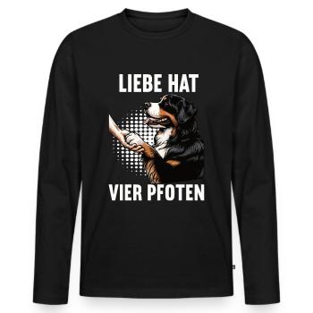 Liebe hat Vier Pfoten Berner Sennenhund Sennen - Männer Premium Bio Langarmshirt - Schwarz - Vorne - Nico (187cm)