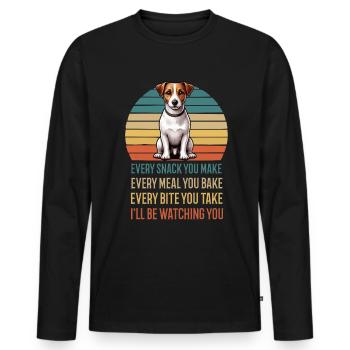 Every Snack you make Jack Russel terrier Jackie - Men's Premium Organic Long Sleeve Shirt - black - Front - Nico (187cm)