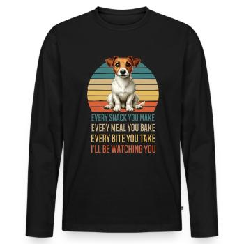 Every Snack you make Jack Russel terrier Jackie - Men's Premium Organic Long Sleeve Shirt - black - Front - Nico (187cm)