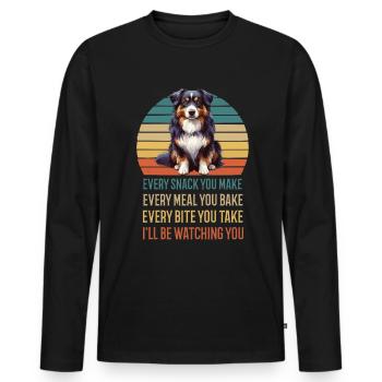 Every Snack you make Australian Shepherd Aussie - Männer Premium Bio Langarmshirt - Schwarz - Vorne - Nico (187cm)