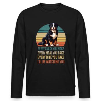 Every Snack You make Berner Sennenhund Sennen - Männer Premium Bio Langarmshirt - Schwarz - Vorne - Nico (187cm)