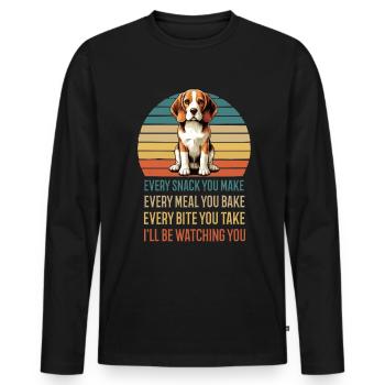 Every Snack You make Beagle Beaglebesitzer Hund - Männer Premium Bio Langarmshirt - Schwarz - Vorne - Nico (187cm)
