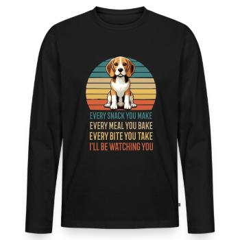 Every Snack You make Beagle Beaglebesitzer Hund - Männer Premium Bio Langarmshirt - Schwarz - Vorne - Nico (187cm)